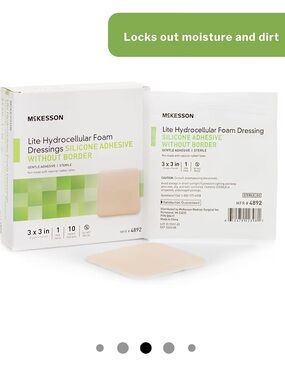 McKesson Lite Hydrocellular Foam Dressings, Sterile 3 in x 3 in 10 Count
